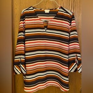 Van Heusen, Striped 3/4 Sleeve Blouse, sz XXL